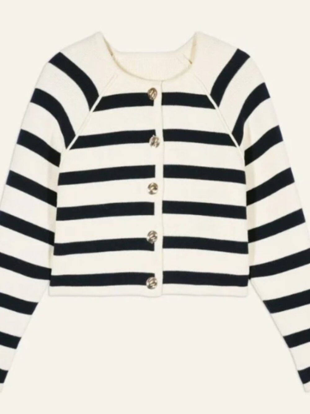 BA&SH Massimo Cardigan [Jumper] - Ecru/Navy - Picture 2 of 6